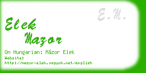 elek mazor business card